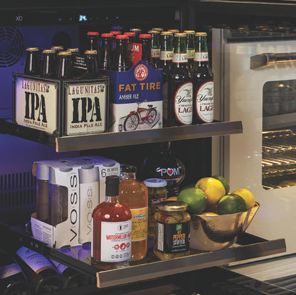 XO APPLIANCE XOU24BCGBL Beverage Center, 24" Black Glass, Left Hinge Black - XOU24BCGBL
