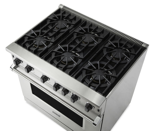 VIKING 36" Open Burner Gas Range Viking 5 Series Black - VGIC53626BONLP