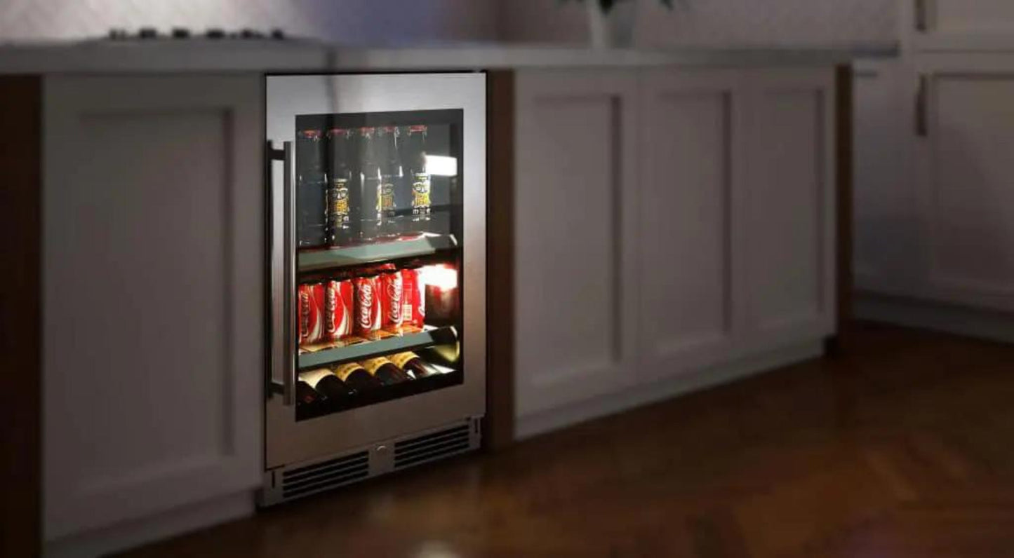 XO APPLIANCE XOU15BCGOL 15" Beverage Center, Panel Ready Glass, Left Hinge Custom Panel Ready - XOU15BCGOL