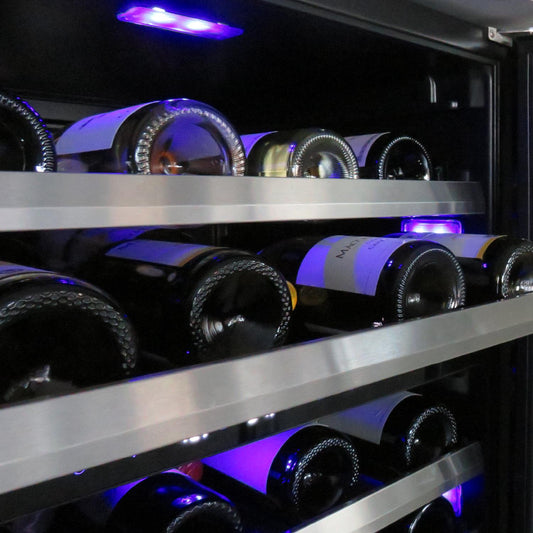 XO APPLIANCE XOU24WDZGOL 24" Wine Cooler, Dual Zone Panel Ready Glass, Left Hinge Custom Panel Ready - XOU24WDZGOL