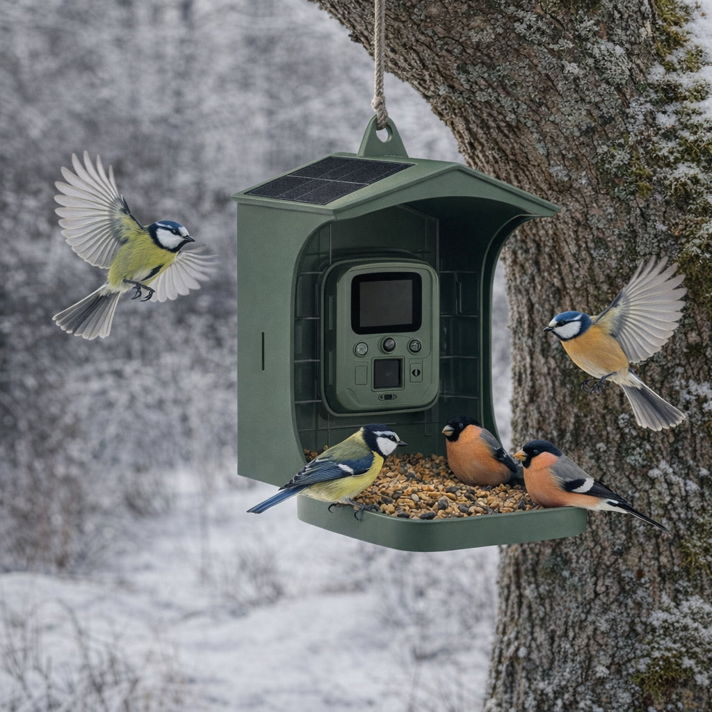mangeoire oiseaux avec camera
